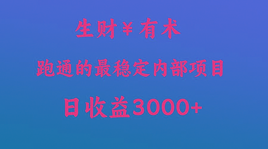高手赚钱的秘密，生财有术跑通的最稳定内部项目，每天收益几千+，月入过N万，你不…-小鹏项目网