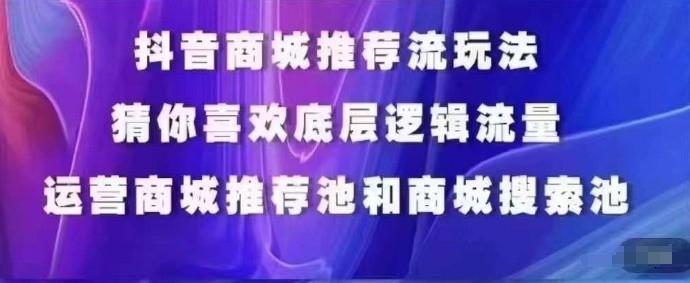 抖音商城运营课程，猜你喜欢入池商城搜索商城推荐人群标签覆盖-小鹏项目网