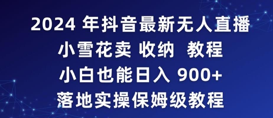 2024年抖音最新无人直播小雪花卖收纳教程，小白也能日入900+落地实操保姆级教程【揭秘】-小鹏项目网