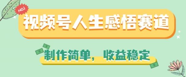 视频号人生感悟赛道，制作简单，收益稳定【揭秘】-小鹏项目网