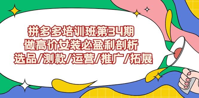 (9333期)拼多多培训班第34期：做高价女装必盈利剖析  选品/测款/运营/推广/拓展-小鹏项目网