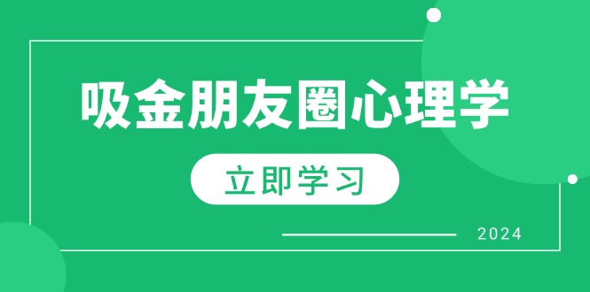 朋友圈吸金心理学：揭秘心理学原理，增加业绩，打造个人IP与行业权威-小鹏项目网