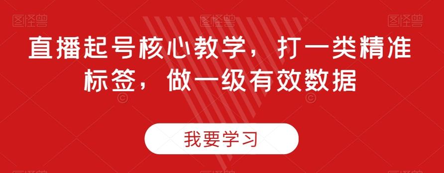 直播起号核心教学，打一类精准标签，做一级有效数据-小鹏项目网
