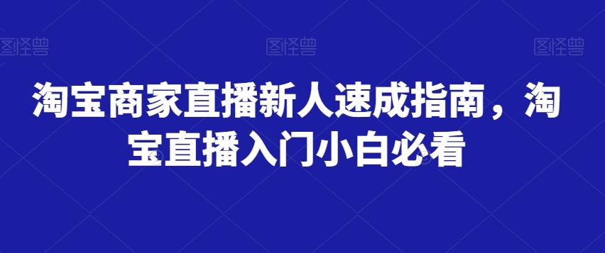 淘宝商家直播新人速成指南，淘宝直播入门小白必看-小鹏项目网