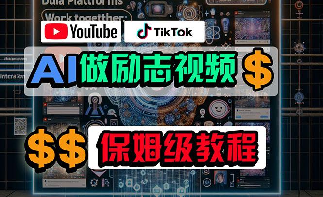 利用AI制作励志视频，在YouTube和TikTok赚钱，小白可做(附工具-小鹏项目网