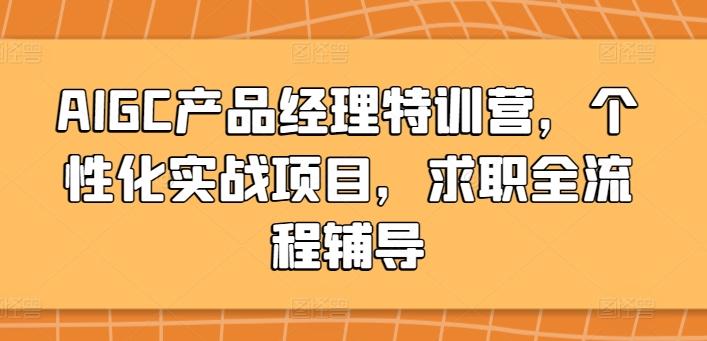 AIGC产品经理特训营，个性化实战项目，求职全流程辅导-小鹏项目网