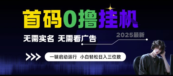 首码0撸挂G项目，无需实名无需看广告 一键启动运行，小白轻松日入三位数【揭秘】-小鹏项目网