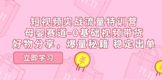 短视频实战流量特训营，母婴赛道-0基础带货，好物分享，爆量秘籍 稳定出单-小鹏项目网