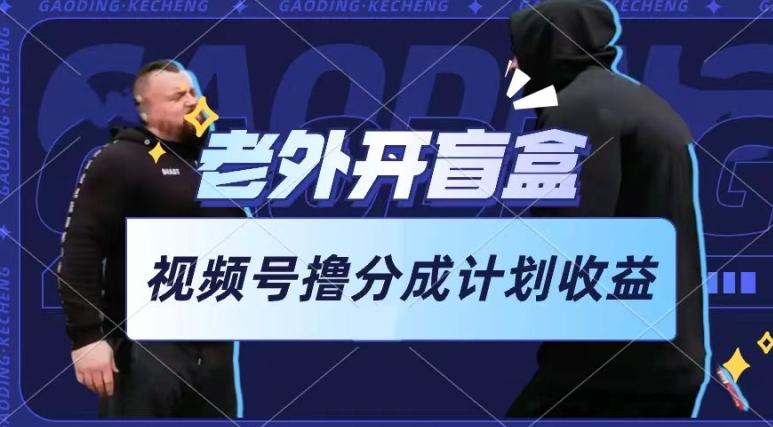 老外开盲盒视频，撸视频号分成计划收益，每天只需一小时，新手小白轻松上手【揭秘】-小鹏项目网