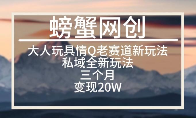 大人玩具情Q用品赛道私域全新玩法，三个月变现20W，老项目新思路【揭秘】-小鹏项目网
