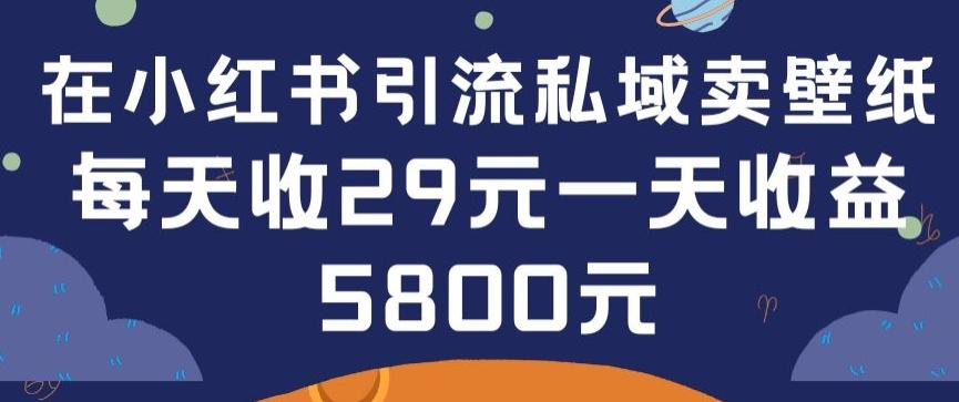 在小红书引流私域卖壁纸每张29元单日最高卖出200张(0-1搭建教程)【揭秘】-小鹏项目网