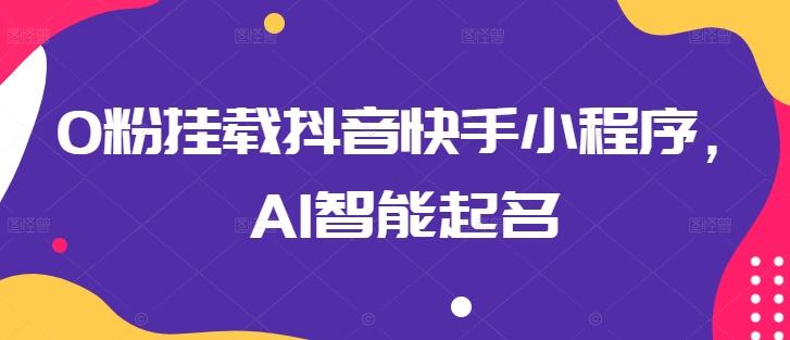 0粉挂载抖音快手小程序，AI智能起名-小鹏项目网