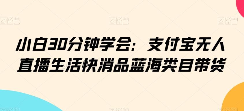 小白30分钟学会：支付宝无人直播生活快消品蓝海类目带货【揭秘】-小鹏项目网
