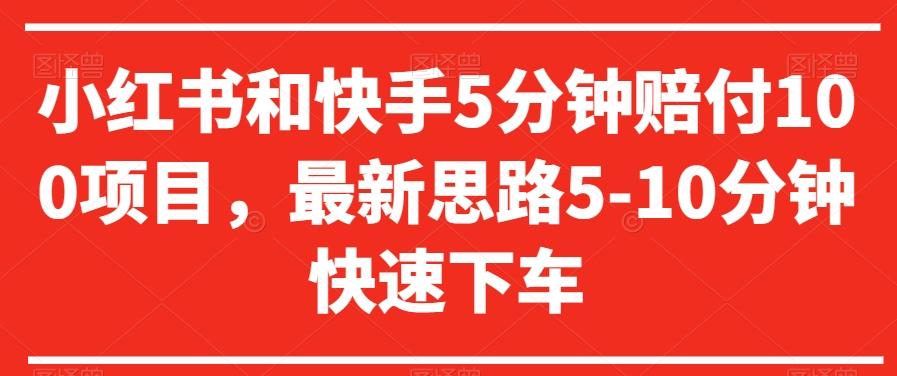 小红书和快手5分钟赔付100项目，最新思路5-10分钟快速下车【仅揭秘】-小鹏项目网