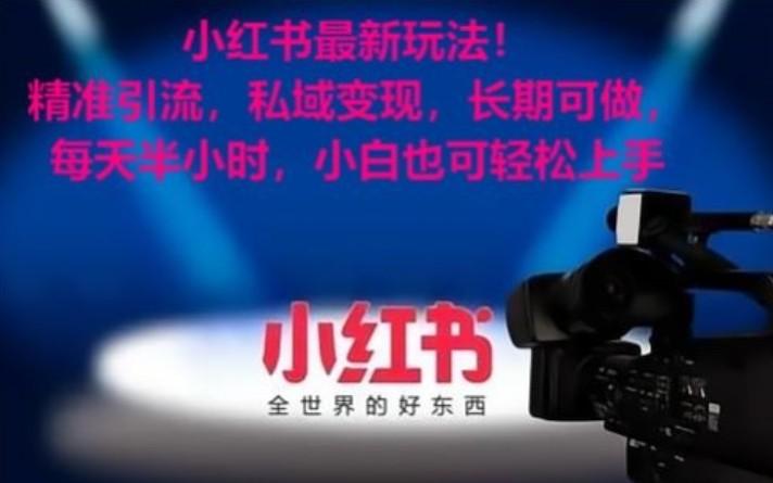 小红书最新玩法！精准引流，私域变现，长期可做，每天半小时，小白也可轻松上手-小鹏项目网