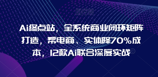 Ai终点站，全系统商业闭环矩阵打造，帮电商、实体降70%成本，12款Ai联合深度实战【0906更新】-小鹏项目网