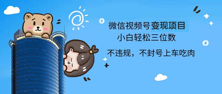 2024最新微信视频号变现项目，小白轻松月入四位数-小鹏项目网