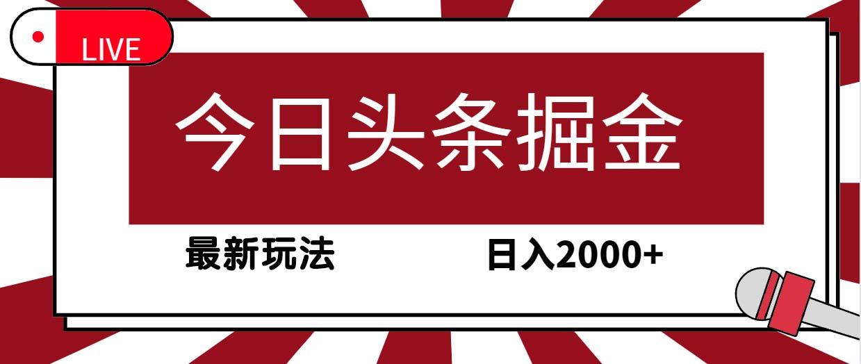 (9832期)今日头条掘金，30秒一篇文章，最新玩法，日入2000+-小鹏项目网