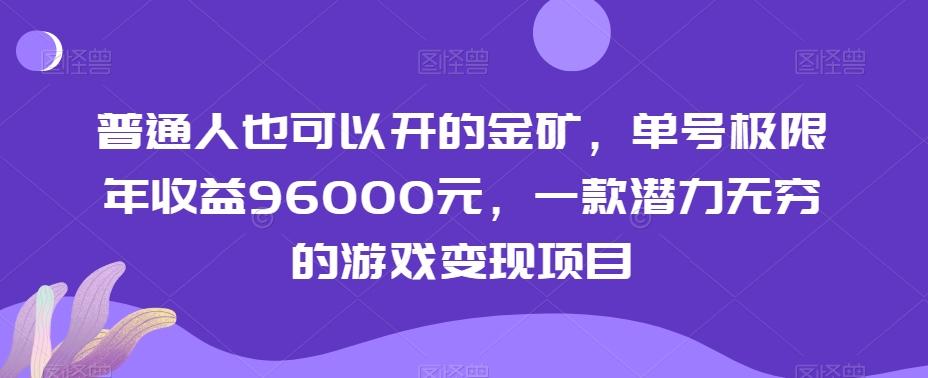 普通人也可以开的金矿，单号极限年收益96000元，一款潜力无穷的游戏变现项目【揭秘】-小鹏项目网