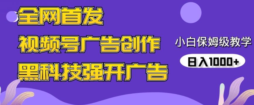 全网首发蝴蝶号广告创作，用AI做视频，黑科技强开广告，小白跟着做，日入1000+【揭秘】-小鹏项目网