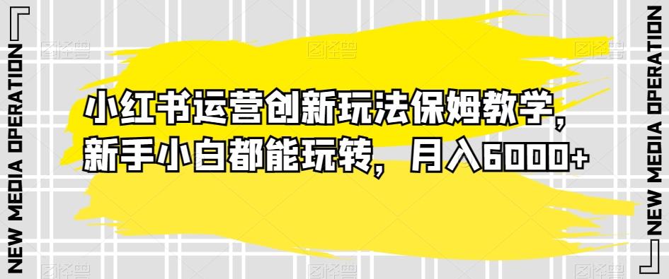 小红书运营创新玩法保姆教学，新手小白都能玩转，月入6000+【揭秘】-小鹏项目网