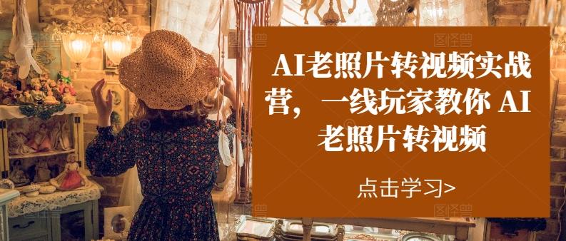 AI老照片转视频实战营，一线玩家教你AI老照片转视频-小鹏项目网