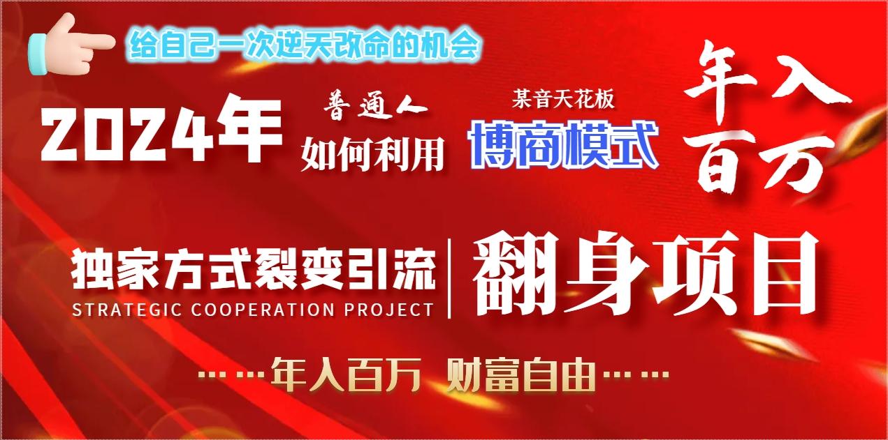 2024年普通人如何利用博商模式做翻身项目年入百万，财富自由-小鹏项目网