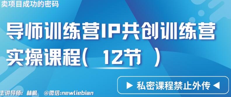 导师训练营3.0IP共创训练营私密实操课程(12节)-卖项目的密码成功秘诀【揭秘】-小鹏项目网