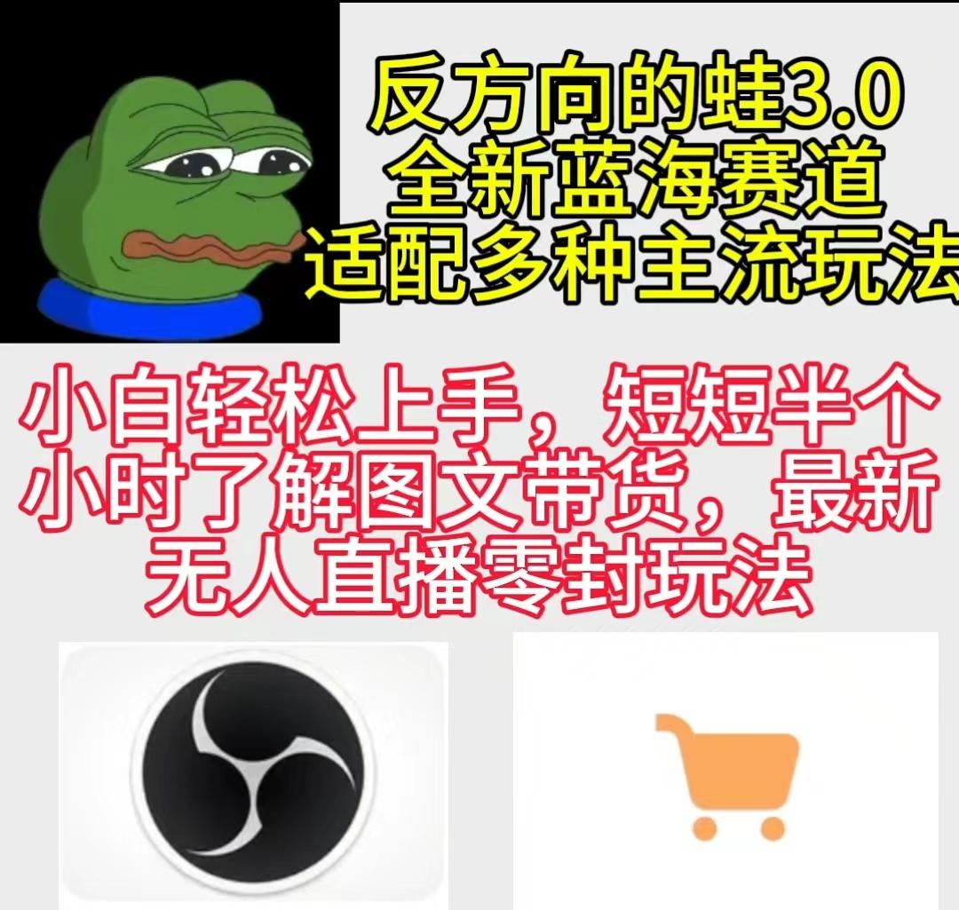 (9485期)反方向的蛙3.0，图文最新玩法，变现多元化，新蓝海项目，小白轻松上手-小鹏项目网