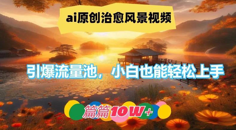 ai原创治愈风景视频，引爆流量池，小白也能轻松上手，篇篇10w+【揭秘】-小鹏项目网