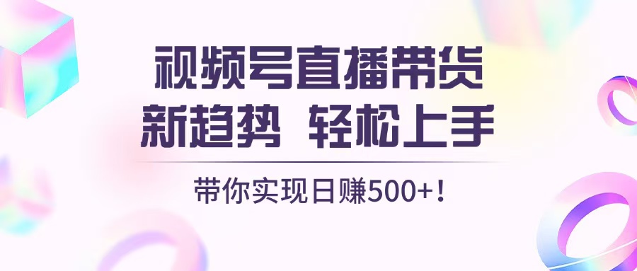 视频号直播带货新趋势，轻松上手，带你实现日赚500+-小鹏项目网
