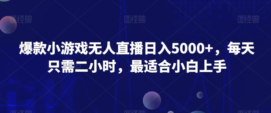 爆款小游戏无人直播日入5000+，每天只需二小时，最适合小白上手-小鹏项目网