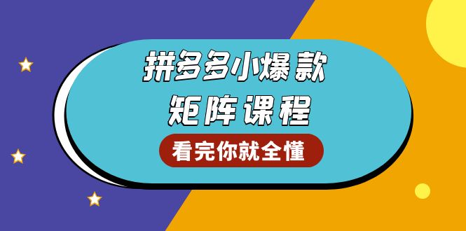 拼多多爆款矩阵课程：教你测出店铺爆款，优化销量，提升GMV，打造爆款群-小鹏项目网
