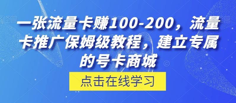 一张流量卡赚100-200，流量卡推广保姆级教程，建立专属的号卡商城-小鹏项目网