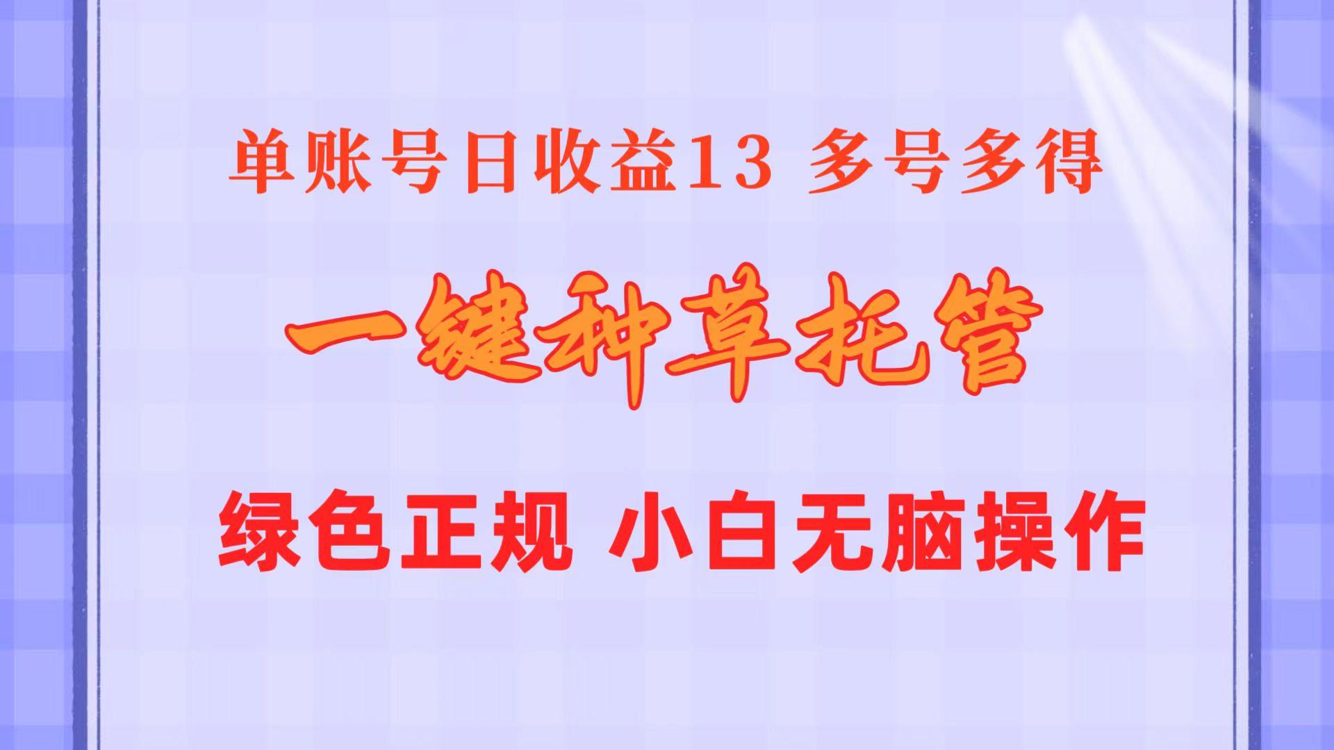 一键种草托管 单账号日收益13元  10个账号一天130  绿色稳定 可无限推广-小鹏项目网