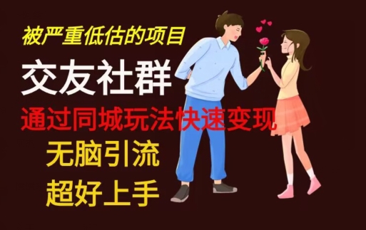 【无脑引流】同城搭子交友社群玩法教学-小鹏项目网