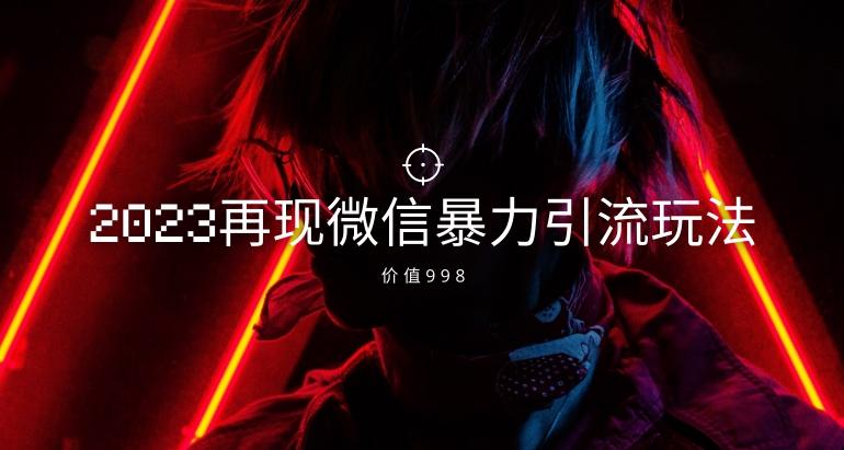 价值998元2023最新微信暴力引流玩法，日引流50-100+-小鹏项目网