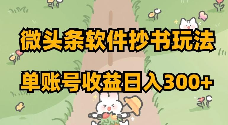 微头条软件抄书玩法，单账号收益日入300+【揭秘】-小鹏项目网