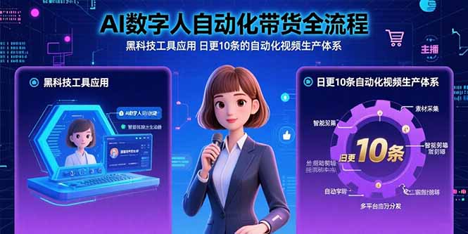 AI数字人自动化带货全流程：黑科技工具应用 日更10条的自动化视频生产体系-小鹏项目网