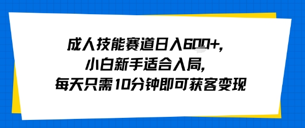 成人技能赛道日入多张，小白新手适合入局，每天只需10分钟即可获客变现-小鹏项目网