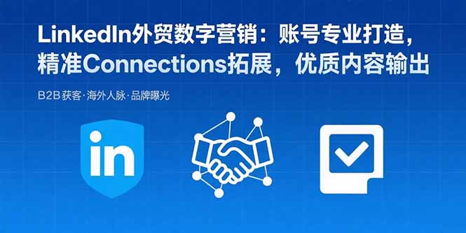 LinkedIn外贸数字营销：账号专业打造，精准Connections拓展，优质内容输出-小鹏项目网