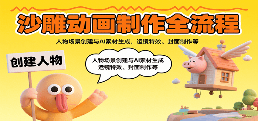 沙雕动画制作全流程：人物场景创建与AI素材生成，运镜特效、封面制作等-小鹏项目网