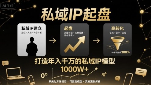 私域IP起盘，私域ip建立、起盘、高转化，打造年入千万的私域ip模型-小鹏项目网