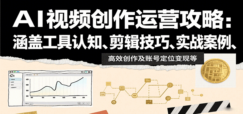 AI视频创作运营攻略：涵盖工具认知、剪辑技巧、实战案例、高效创作及账号定位变现等-小鹏项目网