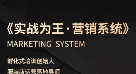 老杨·服装老板必修课《实战为王-营销系统》实现业绩被动式增长-小鹏项目网