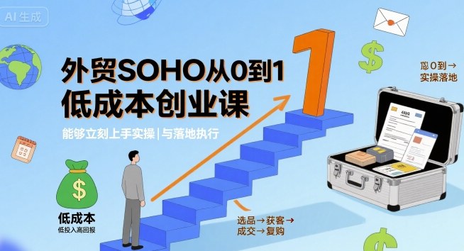 外贸SOHO从0到1低成本创业课，能够立刻上手实操与落地执行-小鹏项目网