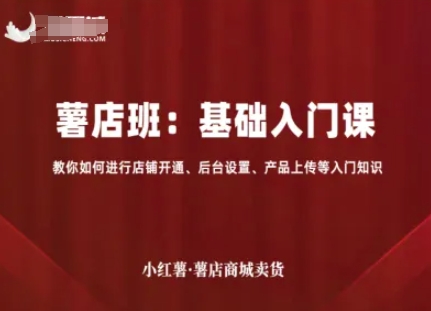 小红薯薯店商城卖货，基础入门课，教你如何进行店铺开通、后台设置、产品上传等入门知识-小鹏项目网