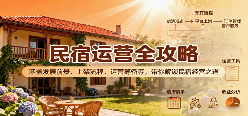 民宿运营全攻略：涵盖发展前景、上架流程、运营筹备等，带你解锁民宿经营之道-小鹏项目网