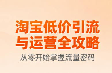 淘宝低价引流与运营全攻略(更新9月)-小鹏项目网