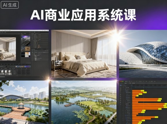 AI商业应用系统课，室内-软装-建筑-景观，智能设计+效果图+动画画实战-小鹏项目网